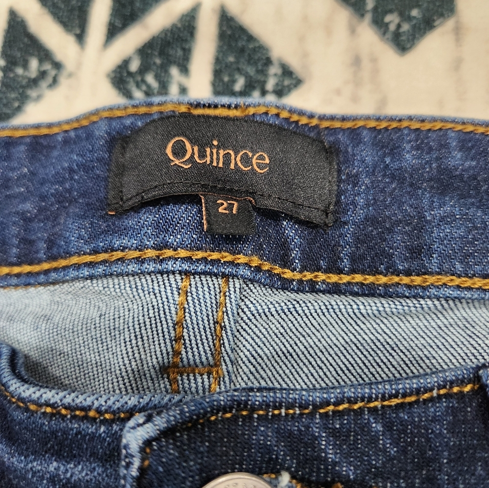 Quince Dark Blue Wide-Leg Flare Jeans - Picture 4 of 5